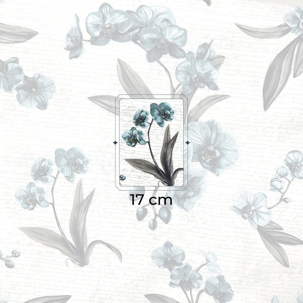 Cotton Fabric - Mint Orchid