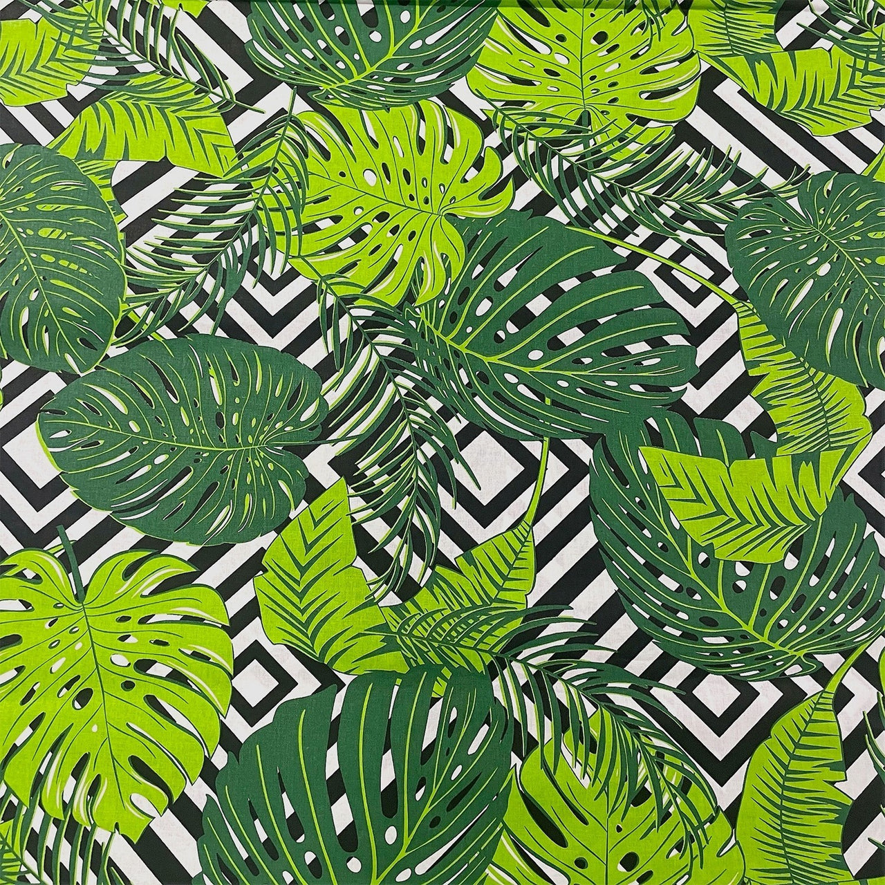 Cotton Fabric - Monstera Jungle on Zigzag