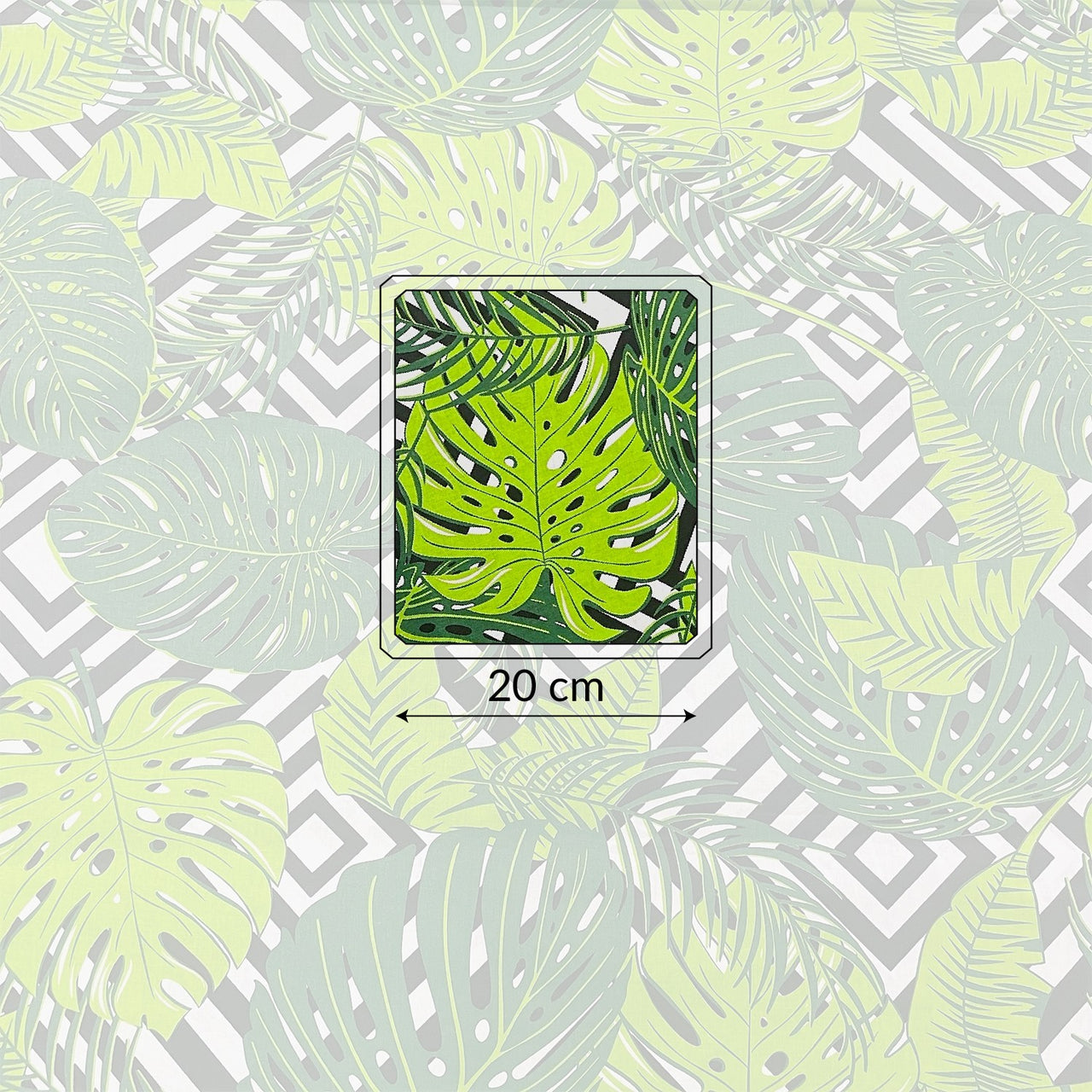 Cotton Fabric - Monstera Jungle on Zigzag