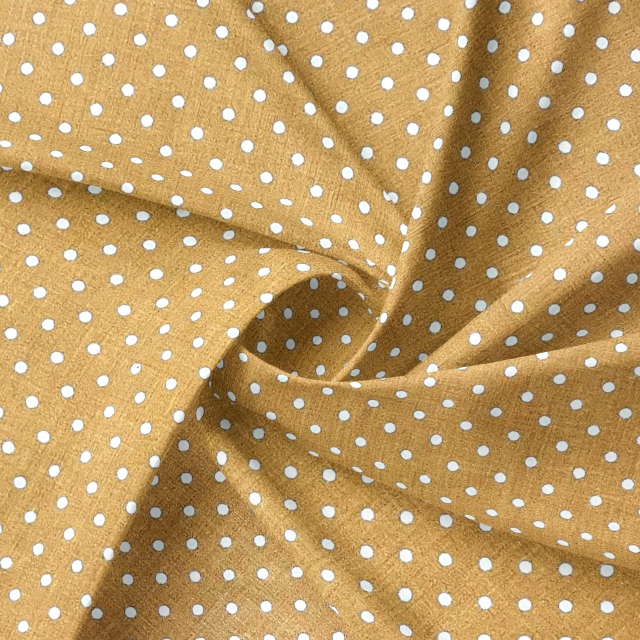 Cotton Fabric - Mustard Dots 4 mm