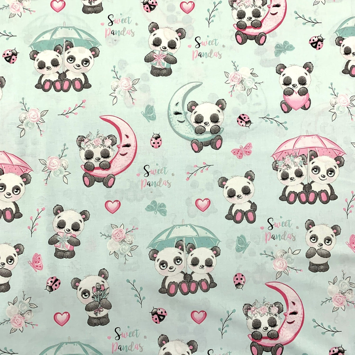 Cotton Fabric - Pastel Pandas