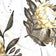 Baumwollstoff - Protea-Blume, gold