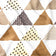 Baumwollstoff - Pyramiden und Dreiecke Braun und Beige