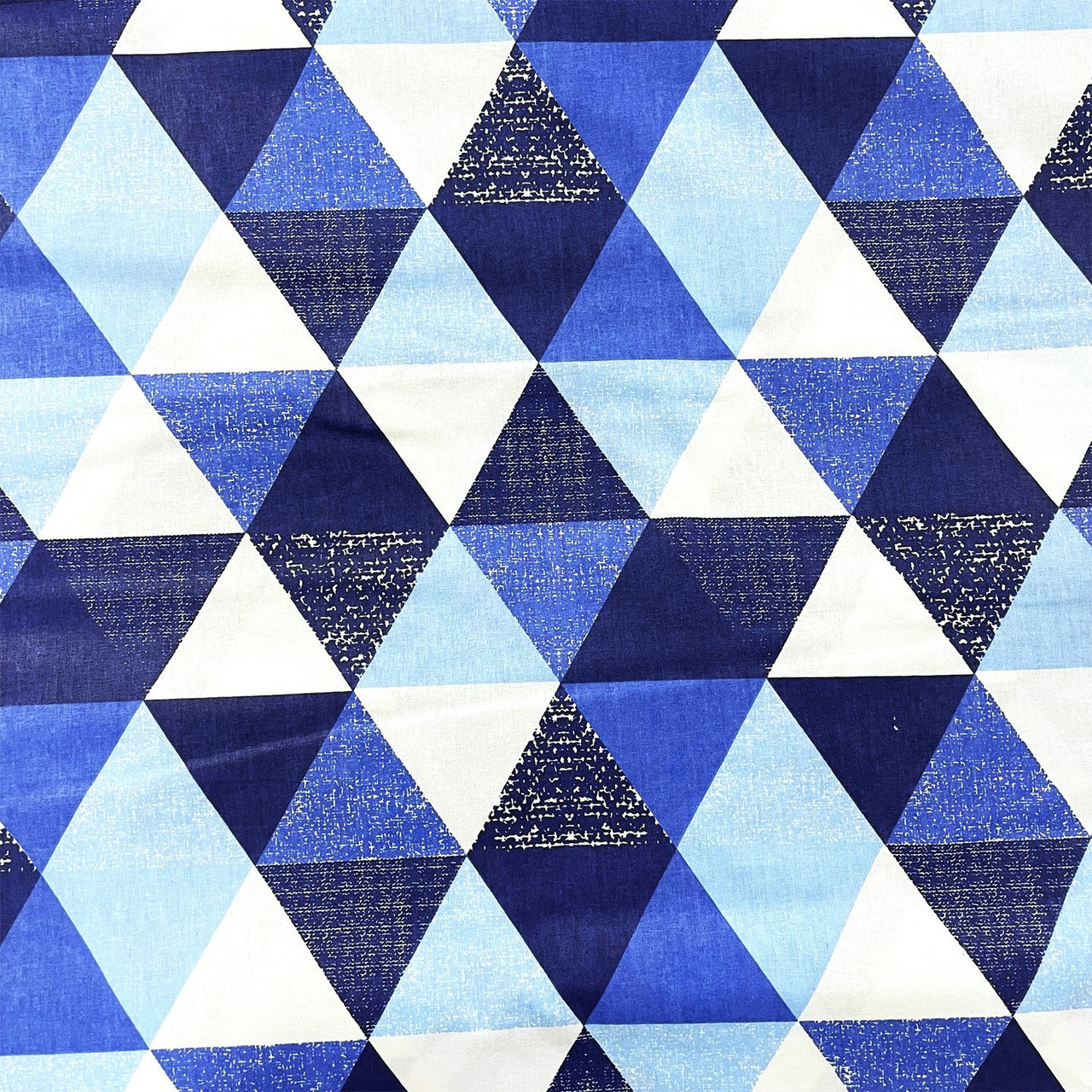 Cotton Fabric - Pyramids and Triangles Navy Blue