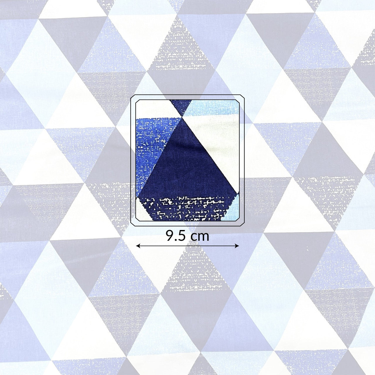 Cotton Fabric - Pyramids and Triangles Navy Blue