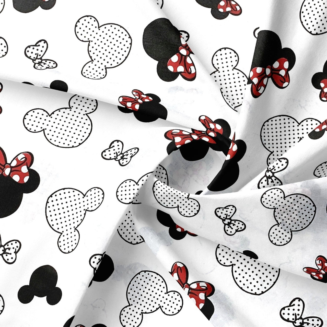 Cotton Fabric - Red Mickey Mouse with Dots