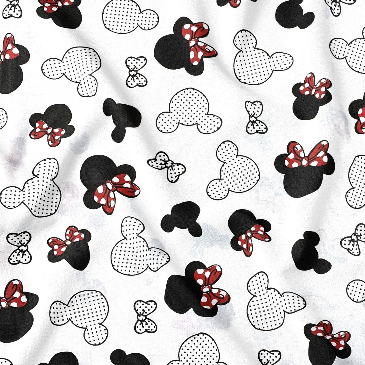 Cotton Fabric - Red Mickey Mouse with Dots