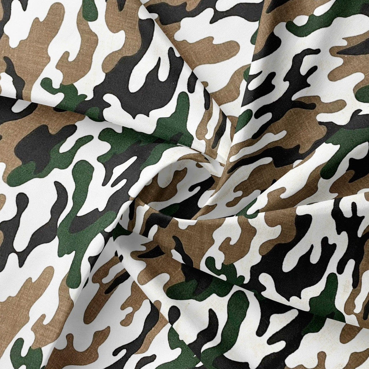 Cotton Fabric - Small Military Brown Camo