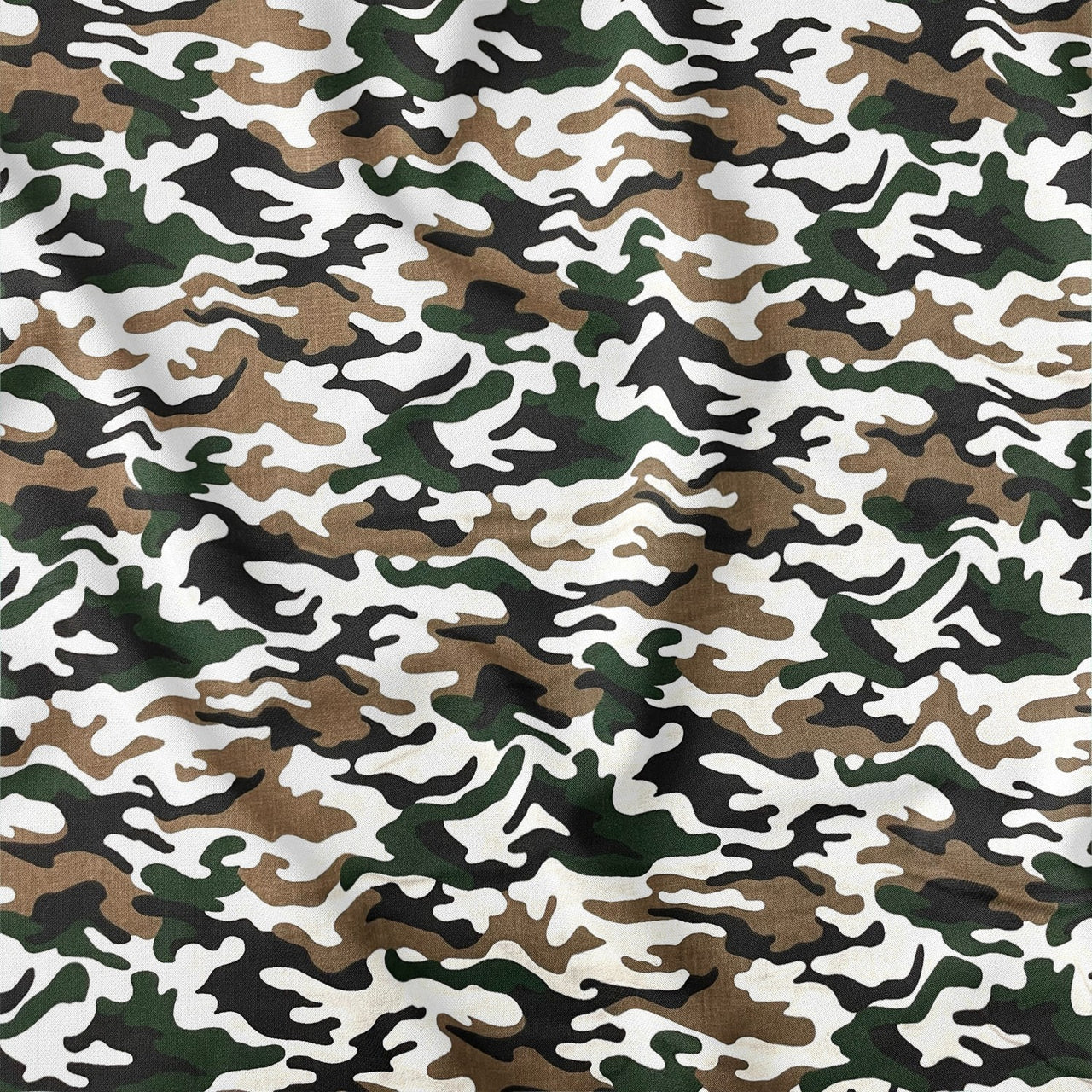 Cotton Fabric - Small Military Brown Camo