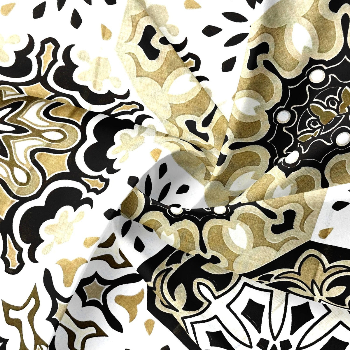 Cotton Fabric - Spanish Pattern, Gold