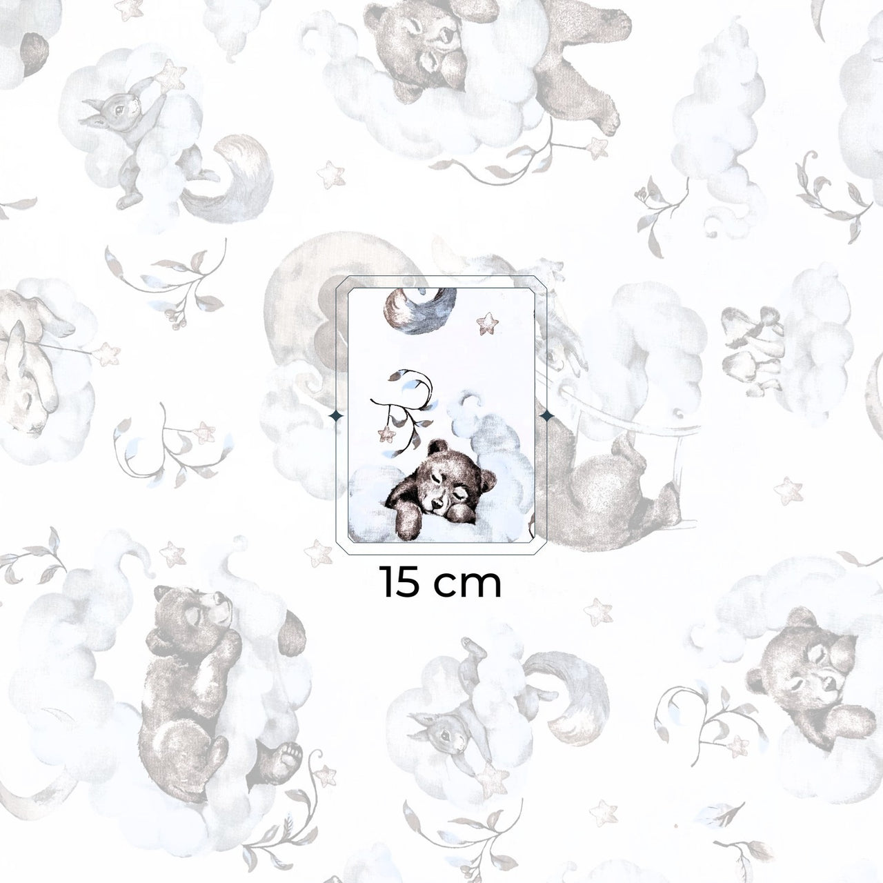 Cotton Fabric - Teddy Bears on the moon