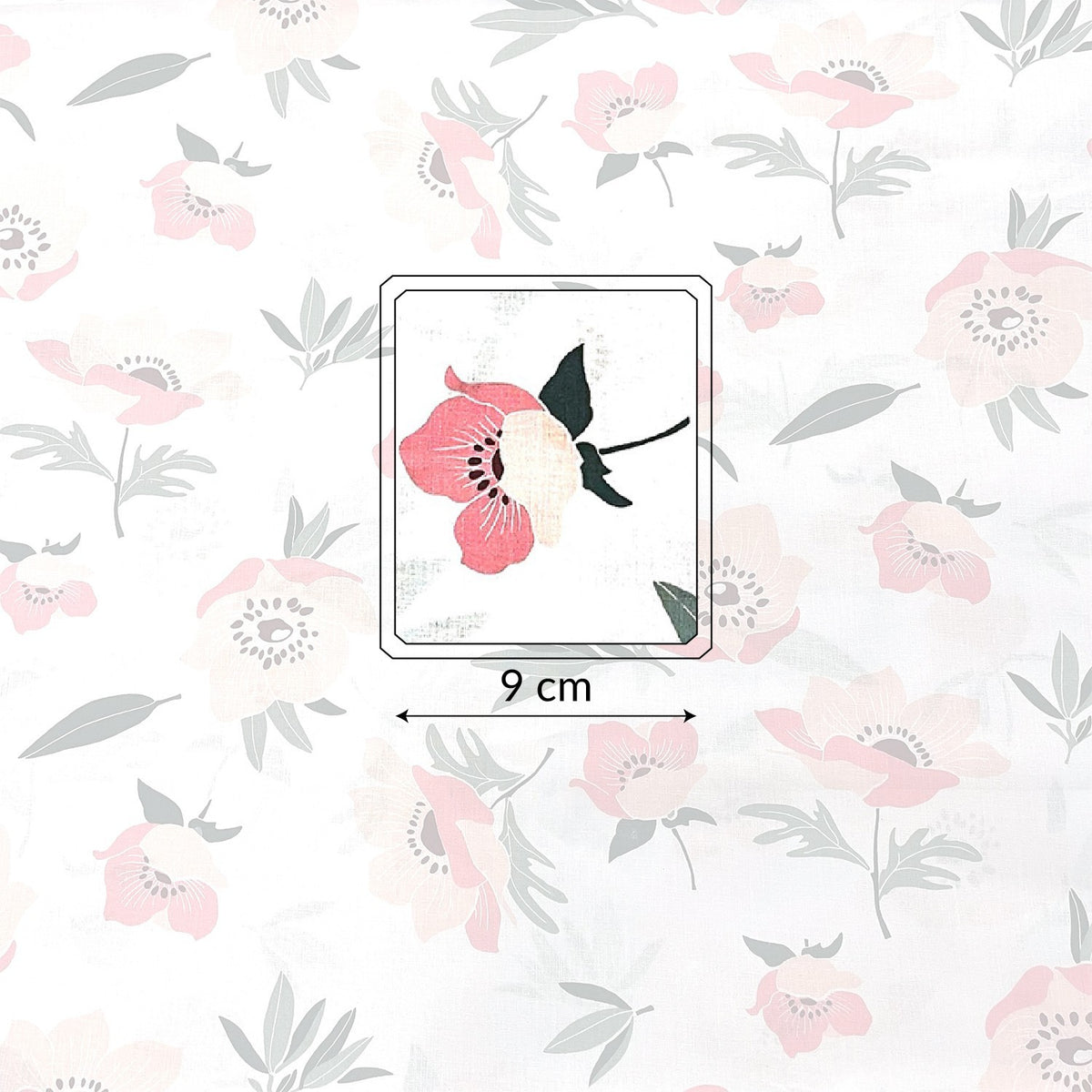 Cotton Fabric - dark pink poppy seeds on white