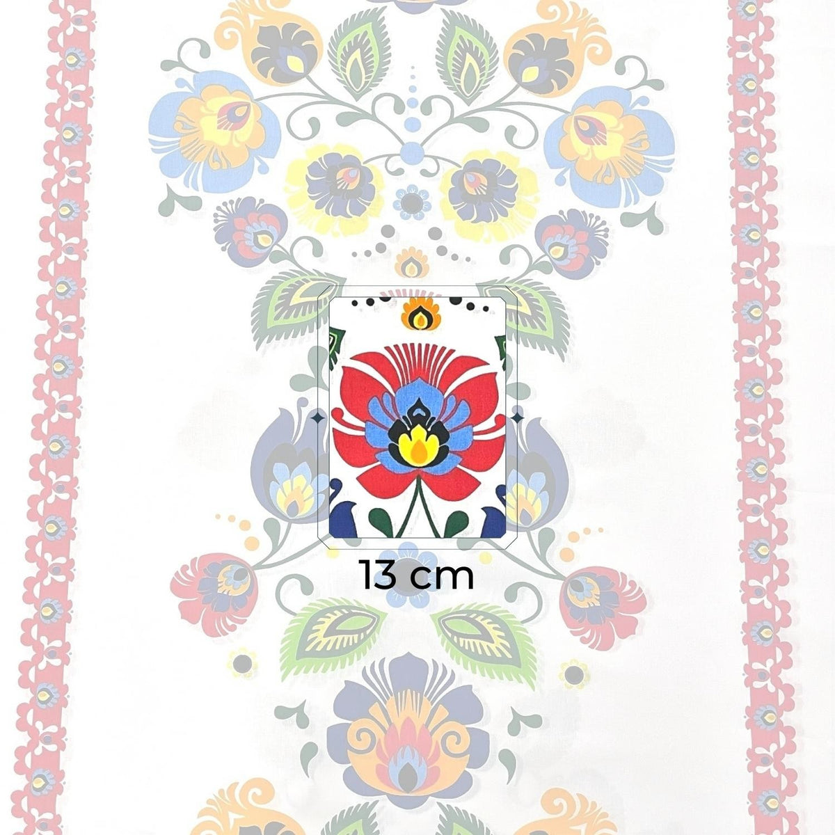 Cotton Fabric - Łowicz Folklore Stripes White