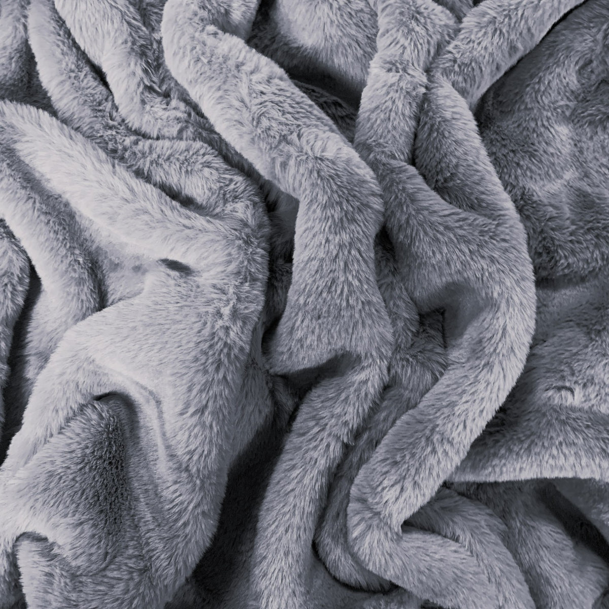 Knitted Bunny Fur Fabric - Grey