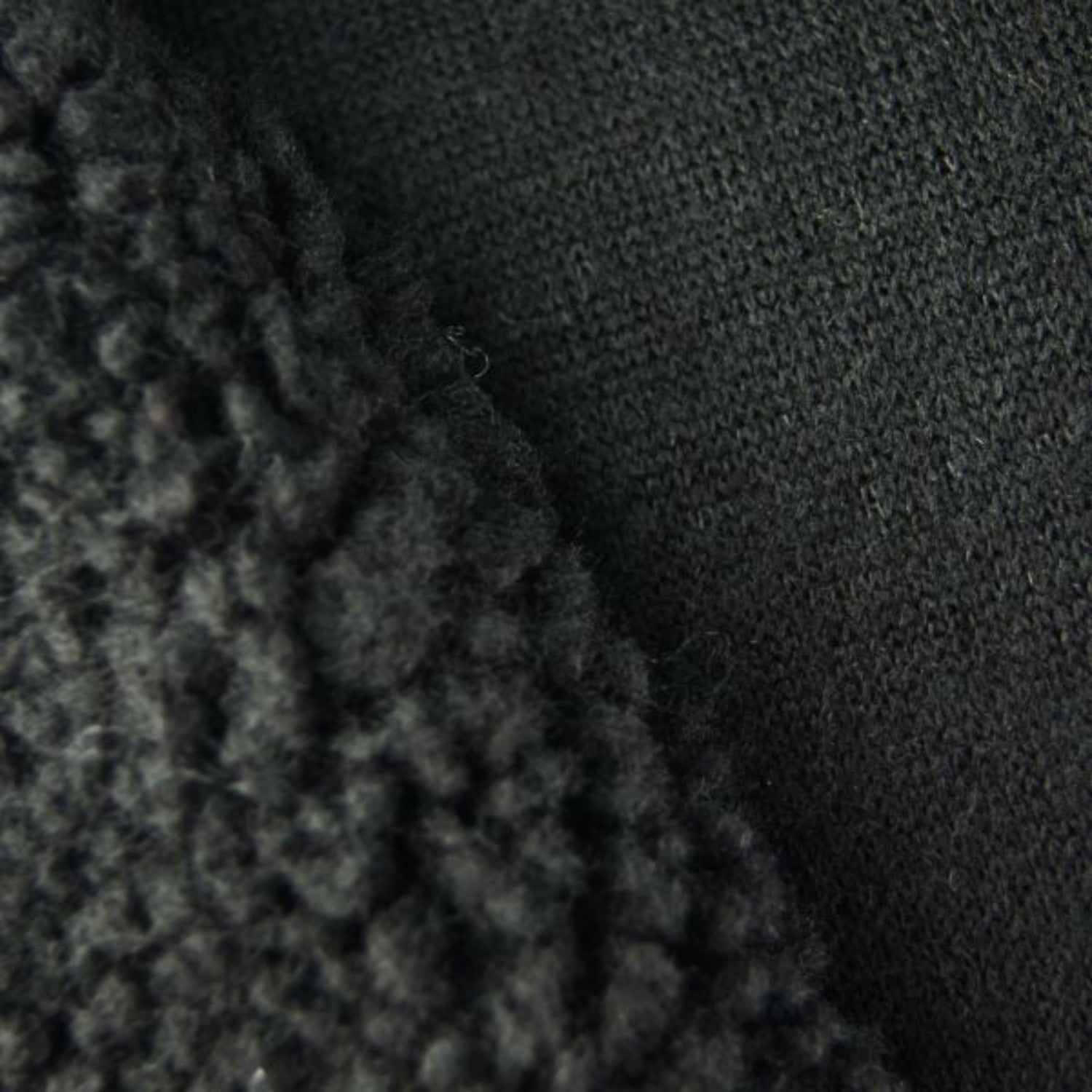 Knitted Sheep Wool Fur Fabric - Black
