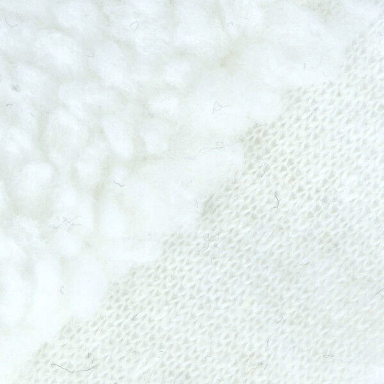 Knitted Sheep Wool Fur Fabric - White