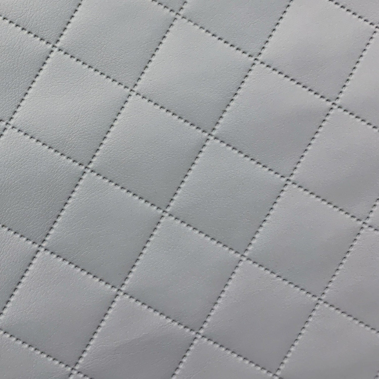Upholstery Fabric Quilted PU Leather Diamond 5x5 - Light Grey