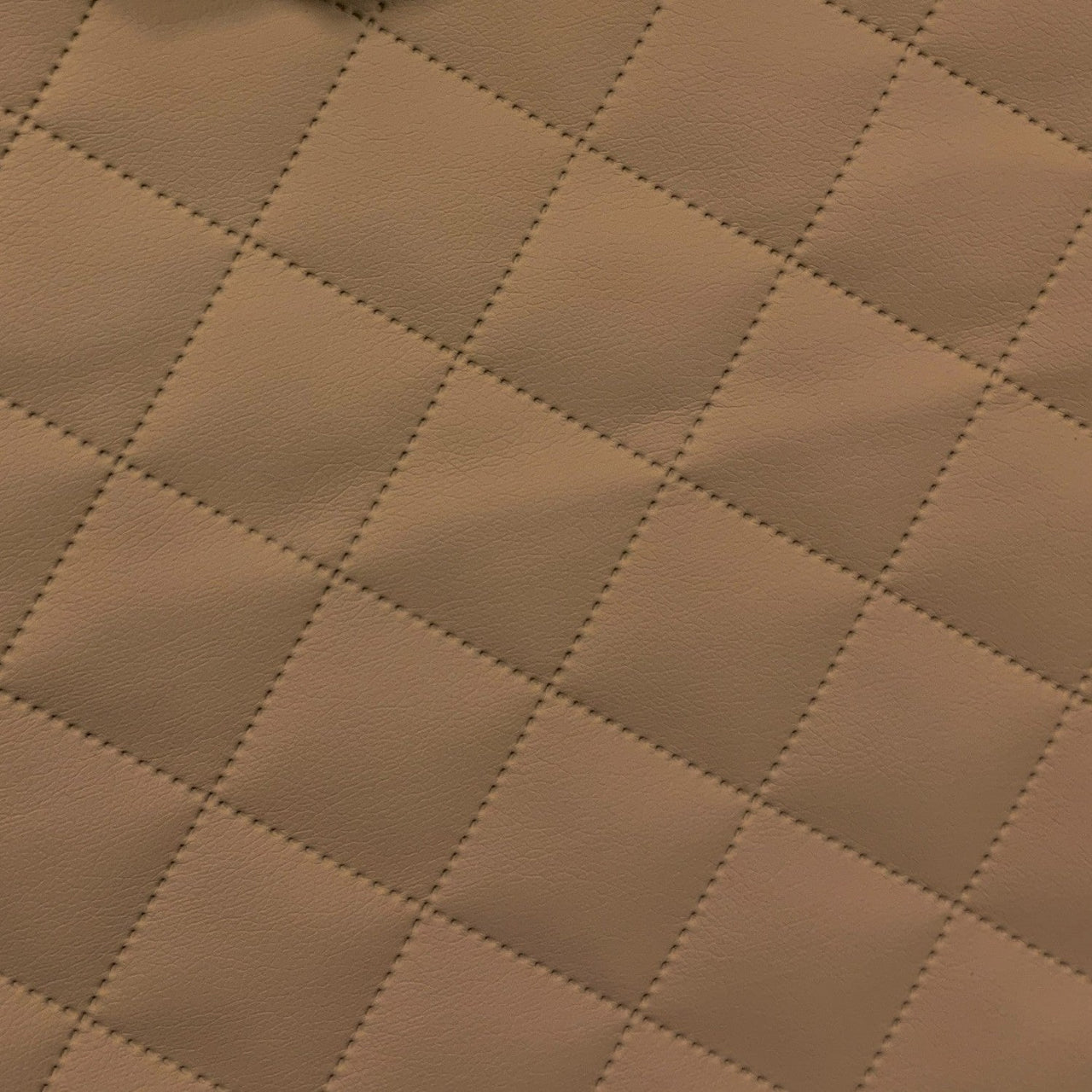 Upholstery Fabric Quilted PU Leather Diamond 5x5 - Nougat