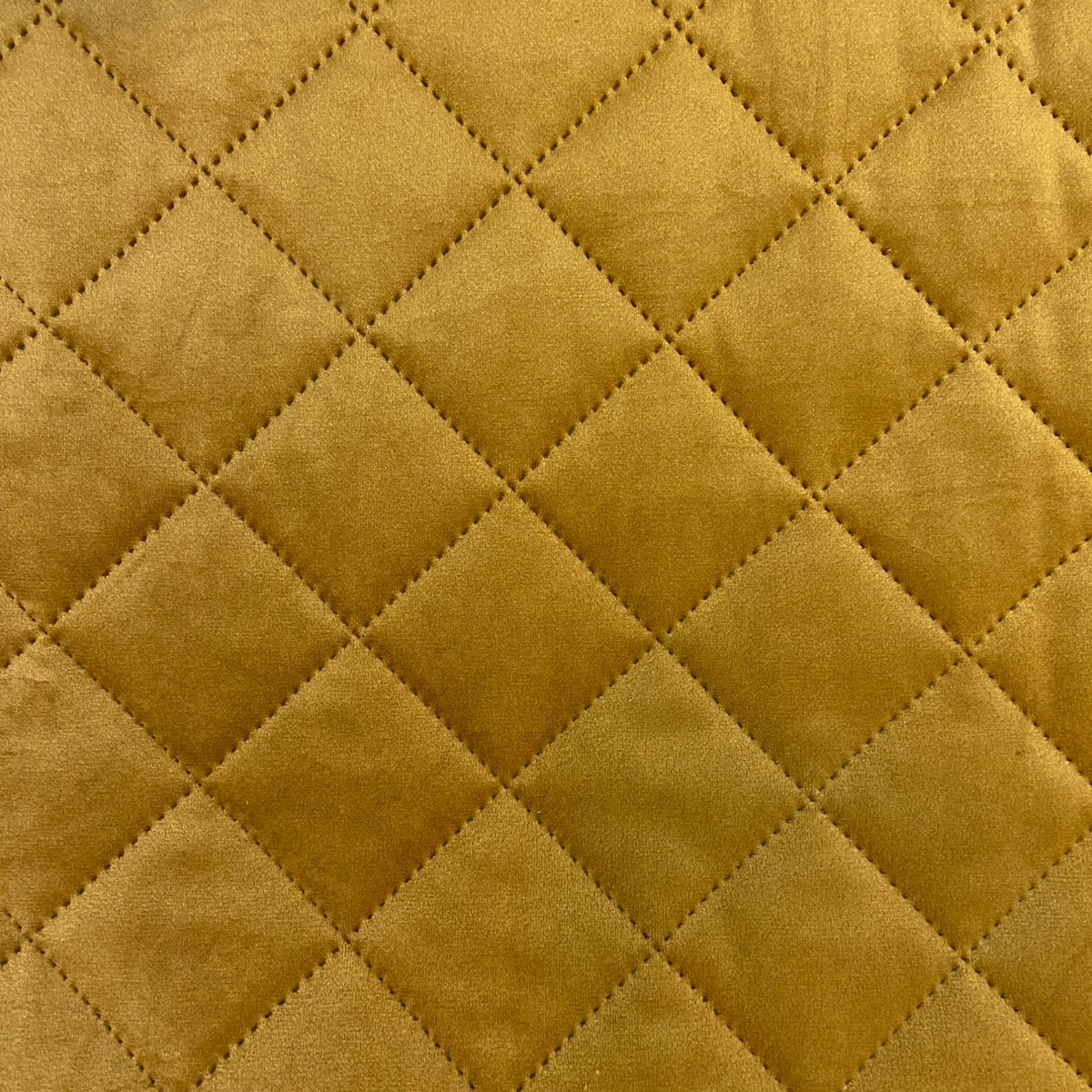 Upholstery Fabric Quilted Velour Diamond 5x5 - Mustard
