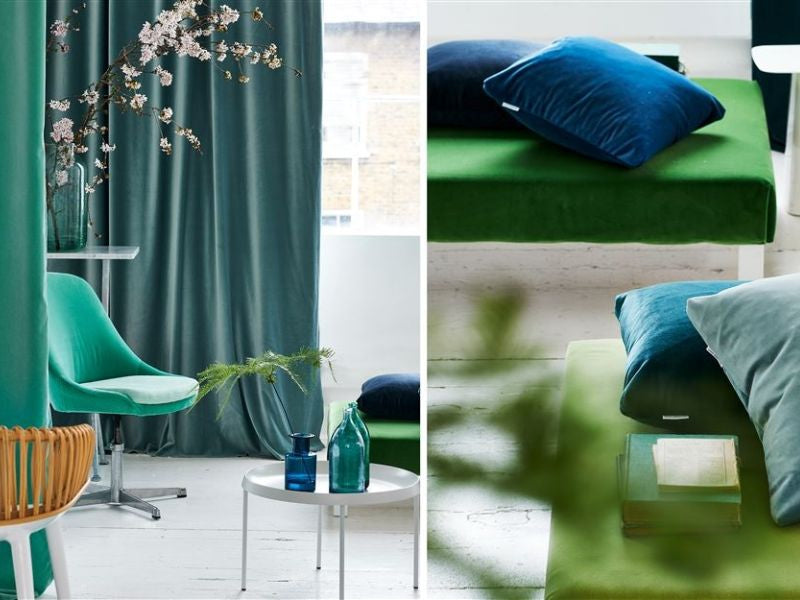 Upholstery Fabric RIVIERA Velour - Dark Mint